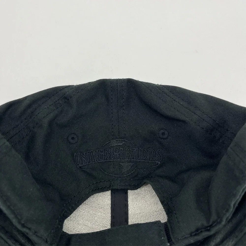 Universal Studios Mens Black Embroidered Logo Adjustable Baseball Cap Hat